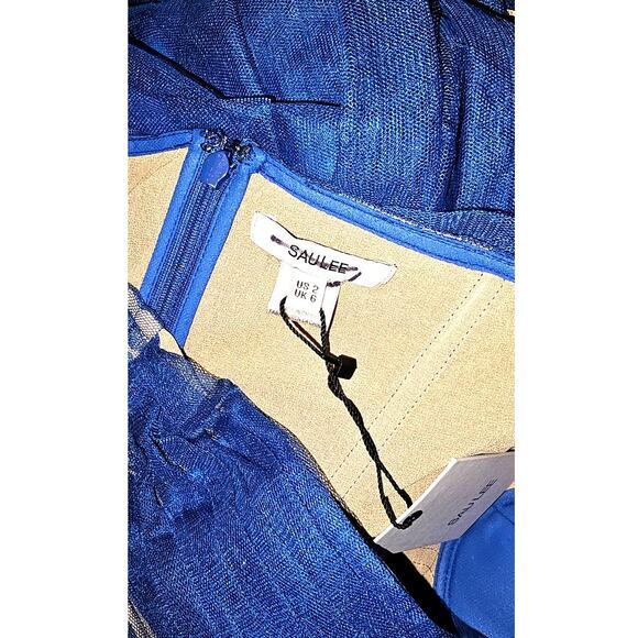 New Free People SAU LEE Bella Gown $510 Size 2 Blue Edgy Strapless Maxi Dress - Picture 5 of 5